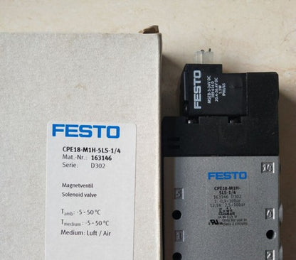 Festo CPE18-M1H-5LS-1/4 163146 Solenoid Valve One CPE18M1H5LS1/4