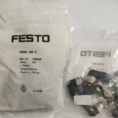 1Bag/10PCS Festo QSML-M5-4 153333 Push-in Connector Free Shipping QSMLM54