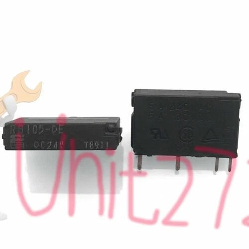 (Pack of 5) Mount SPST NO Relay 5A 24V 4 Pins RB105-DE 24VDC #un