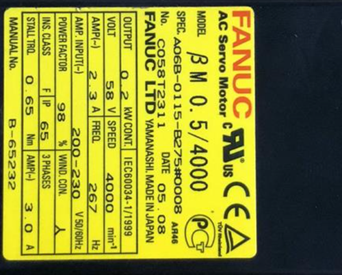 1PC Fanuc A06B-0115-B275#0008 Servo Motor One ping