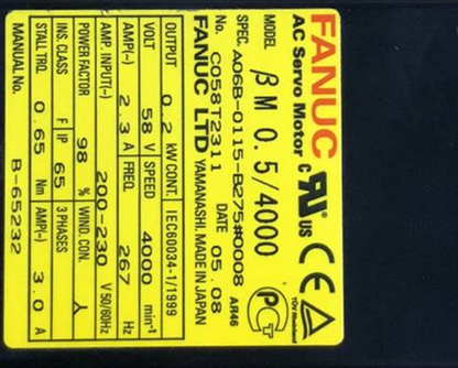 1PC Fanuc A06B-0115-B275#0008 Servo Motor One ping