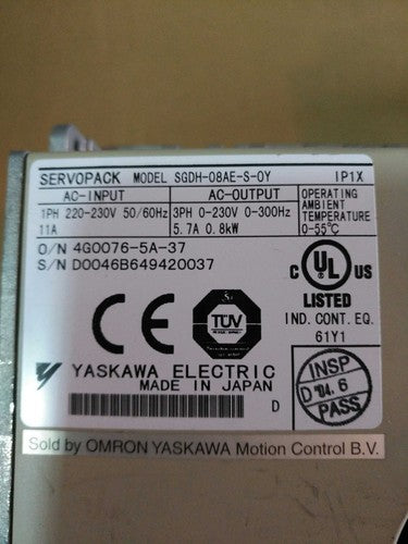 Yaskawa SGDH-08AE-S-OY Servo Driver 1PC ping SGDH08AESOY