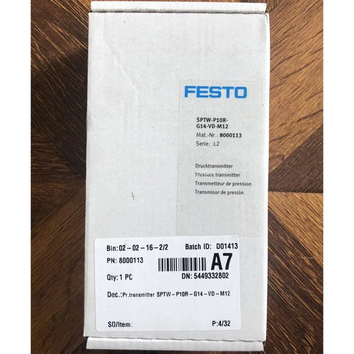 Festo SPTW-P10R-G14-VD-M12 8000113 Pressure Sensor One SPTWP10RG14VDM12