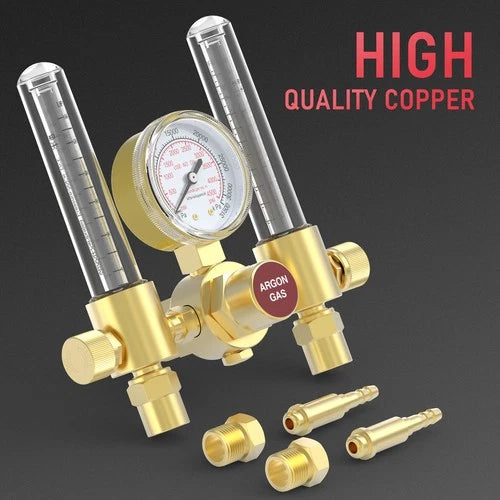 YESWELDER Dual Output Argon Regulator 0-4500PSI CGA580 for MIG/TIG Welding#I