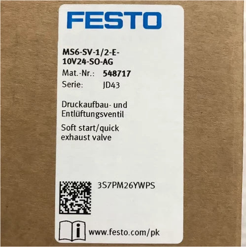 Festo MS6-SV-1/2-E-10V24-SO-AG 548717 Vent Valve One ping