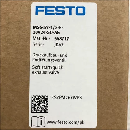 Festo MS6-SV-1/2-E-10V24-SO-AG 548717 Vent Valve One ping
