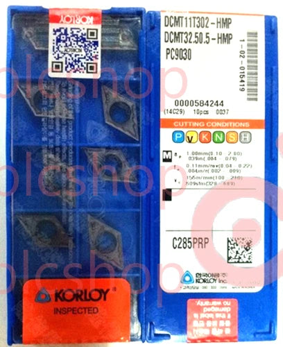 10PCS/ Korloy DCMT11T302-HMP PC9030 DCMT32.50.5-HMP CNC Blade