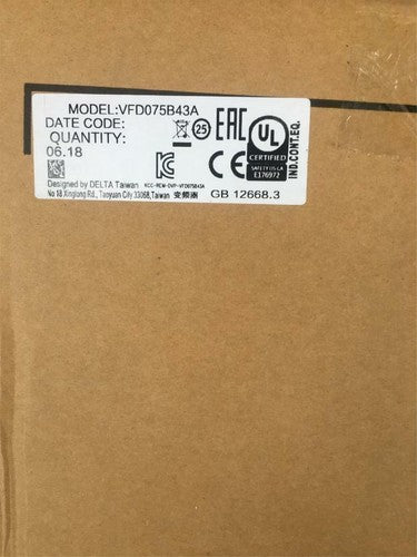 1PC Delta VFD075B43A Open/Closed Loop Vector 3 Phase 460V Input 10HP Motor