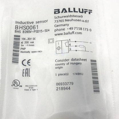 BALLUFF BHS B265V-PSD15-S04 BHS0061 Inductive Sensor One Free Shipping