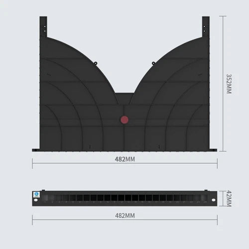1PC with Panel Plastic 1U Horizontal Rack Mount Cable Management Unit #ke