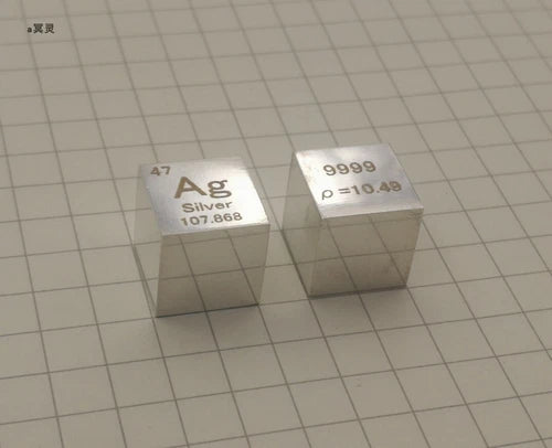 1PC 10mm High Purity Silver Ag ≥ 99.9% Silver Cube Periodic Phenotype Cube #un