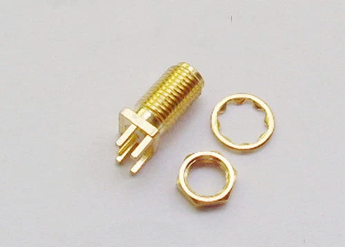 50 Pcs PCB Receptacle Adapter Connector SMA Female Jack Nut Edge Mount PC Board