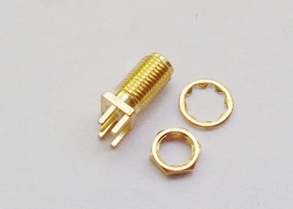 50 Pcs PCB Receptacle Adapter Connector SMA Female Jack Nut Edge Mount PC Board