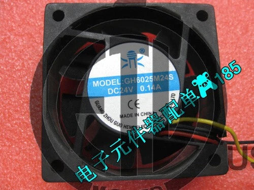 1PC GH6025M24S Cooling Fan 0.14A 24V 60*60*25MM 60X25MM 3-wire