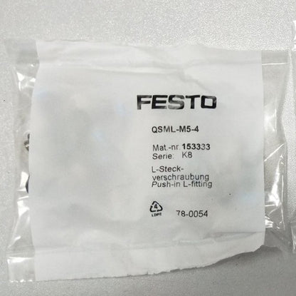 1Bag/10PCS Festo QSML-M5-4 153333 Push-in Connector Free Shipping QSMLM54