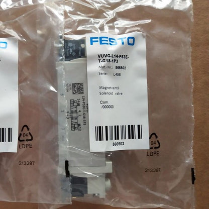 Festo VUVG-L14-P53E-T-G18-1P3 566502 Solenoid Valve One VUVGL14P53ETG181P3