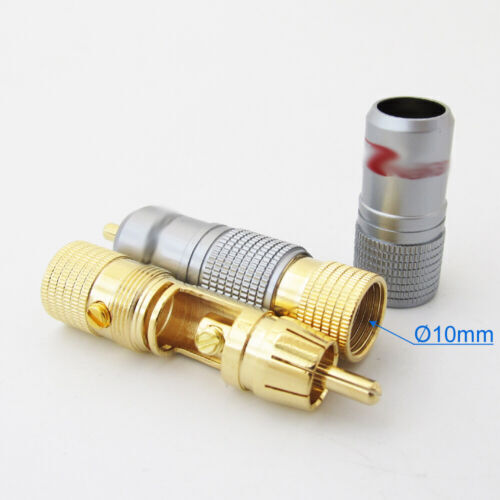 50pcs A/V phono connector Gold Plated RCA Plug Lock Free solder