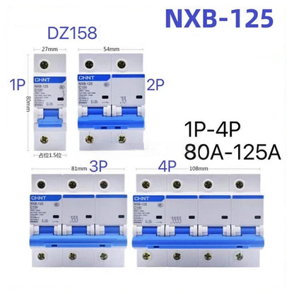 1PC 80A 100A 125A 1P 2P 3P 4P Air-Switch Circuit Breaker C-Type NXB-125 Series