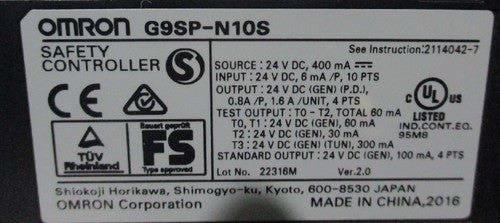 new Omron G9SPN10S Industrial Control System
