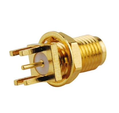 50 Pcs PCB Receptacle Adapter Connector SMA Female Jack Nut Edge Mount PC Board