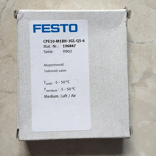 Festo CPE10-M1BH-3GL-QS-6 196847 Solenoid Valve One CPE10M1BH3GLQS6