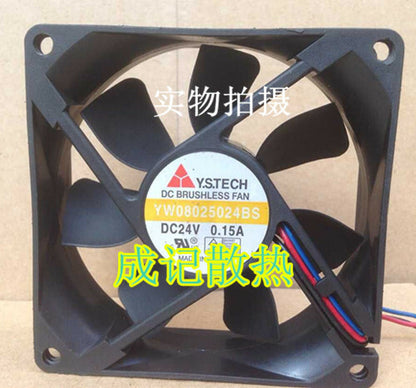 1pcs YSTECH YW08025024BS 8025 24V 0.15A 3-wire cooling fan