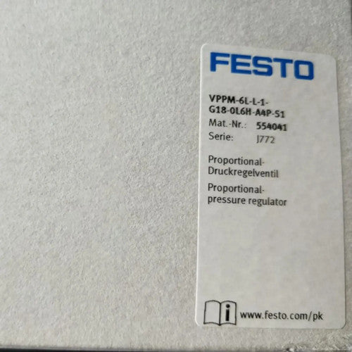 One Festo VPPM-6L-L-1-G18-0L6H-A4P-S1 554041 Pressure Regulator