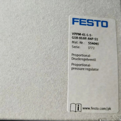 One Festo VPPM-6L-L-1-G18-0L6H-A4P-S1 554041 Pressure Regulator