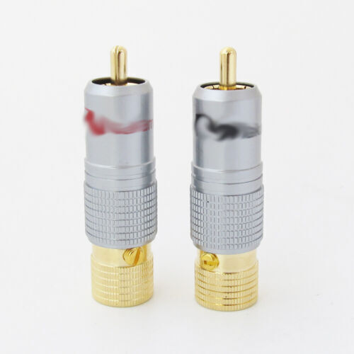 50pcs A/V phono connector Gold Plated RCA Plug Lock Free solder
