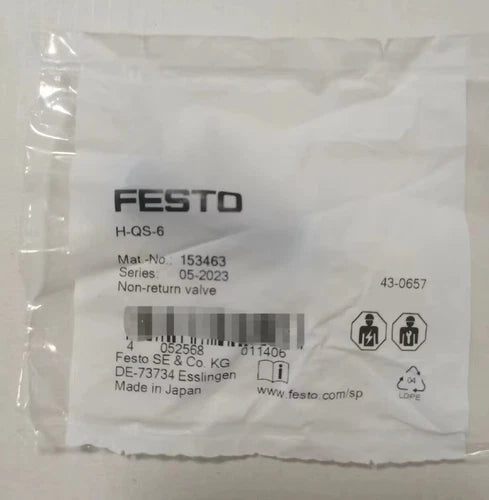 Festo H-QS-6 153463 HQS6 Check Valve One Free Shipping