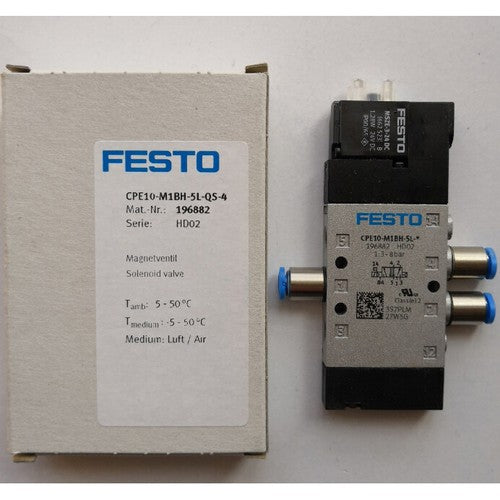 Festo CPE10-M1BH-5L-QS-4 196882 Solenoid Valve One CPE10M1BH5LQS4