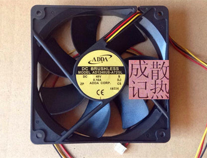 1pcs ADDA AD1248UB-A72GL12CM 48V 0.16A 3-wire industrial control inverter fan