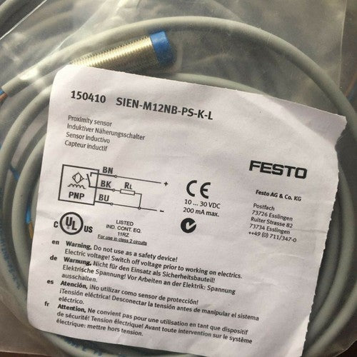 Festo SIEN-M12NB-PS-K-L Proximity Switch Free Shipping One SIENM12NBPSKL