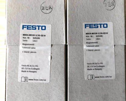 Festo MHE4-MS1H-3/2G-QS-8 525191 Solenoid Valve One MHE4MS1H3/2GQS8