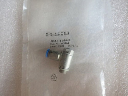 Festo GRLA-1/8-QS-6-D 193144 Valve  One Free Shipping GRLA1/8QS6D