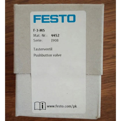 Festo F-3-M5 4452 F3M5 Pushbutton Valve One Free Shipping