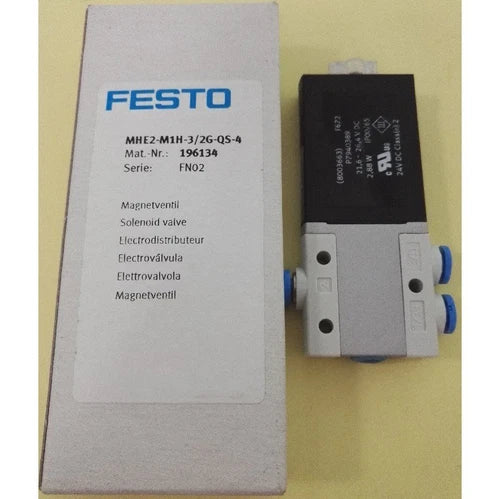 Festo MHE2-M1H-3/2G-QS-4 196134 Solenoid Valve One MHE2M1H3/2GQS4