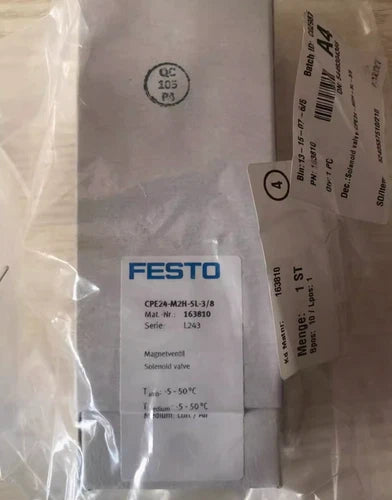 Festo CPE24-M2H-5L-3/8 163810 Solenoid Valve One CPE24M2H5L3/8