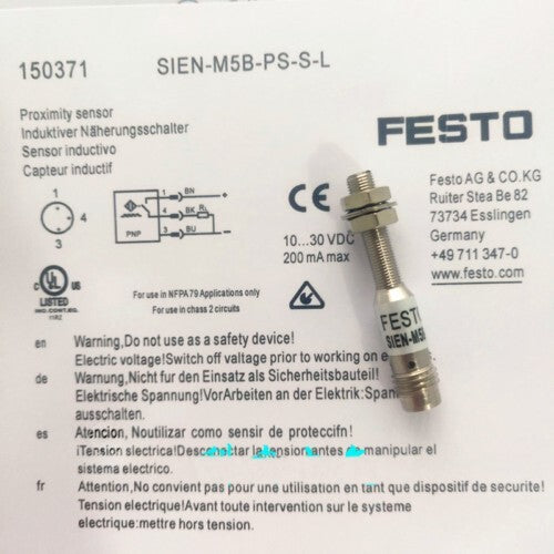 Festo SIEN-M5B-PS-S-L 150371 Proximity Switch Free Shipping One SIENM5BPSSL