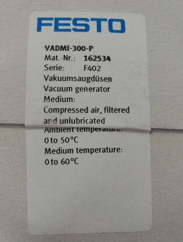 Festo VADMI-300-P 162534 Vacuum Generator One VADMI300P