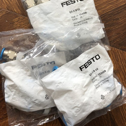 10PCS/1bag Festo QS-3/8-10 153008 Fittings Free Shipping QS3/810