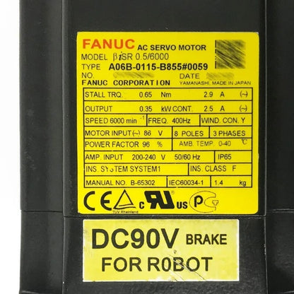 1PC Fanuc A06B-0115-B855#0059 Servo Motor One ping