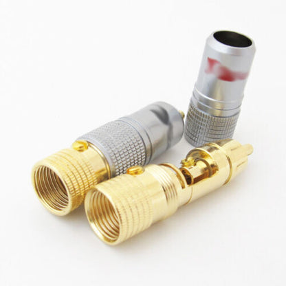50pcs A/V phono connector Gold Plated RCA Plug Lock Free solder