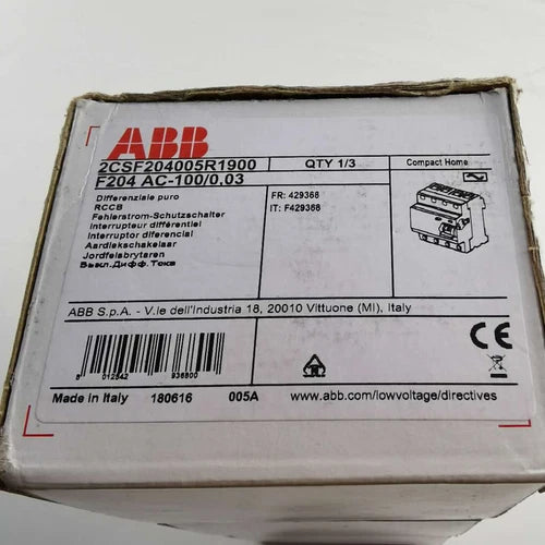 1PC ABB F204 AC-100/0.03 operated circuit breaker ping