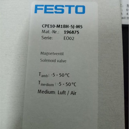 Festo CPE10-M1BH-5J-M5 196875 Solenoid Valve One CPE10M1BH5JM5