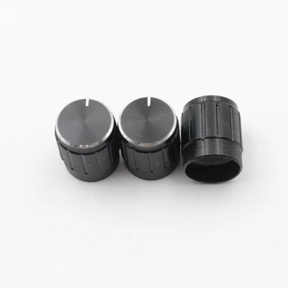 100Pcs Aluminum Alloy Potentiometer Control Volume Knobs Black 15x17mm #ke