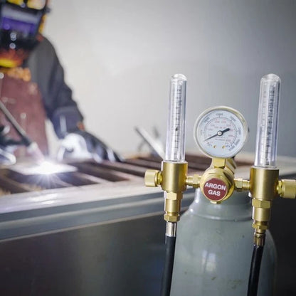 YESWELDER Dual Output Argon Regulator 0-4500PSI CGA580 for MIG/TIG Welding#I