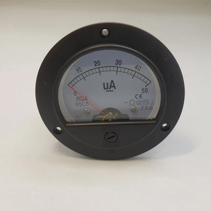 Round Analog Ammeter Panel AMP Current Meter Dia. 90mm Direct Connect DC 0-50uA