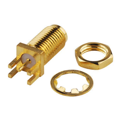 50 Pcs PCB Receptacle Adapter Connector SMA Female Jack Nut Edge Mount PC Board