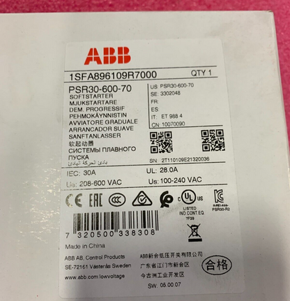 1PC ABB Soft Starter PSR30-600-70 PSR3060070 ping